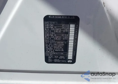 2020 Infiniti Qx50 Luxe z USA, uszkodzony, nr VIN 3PCAJ5M19LF111086